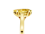 Yellow gold Pear Cut Yellow Sapphire Solitaire Ring with Flower Prong Setting and Classic Band_41