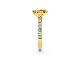 Yellow gold Pear Cut Yellow Sapphire Solitaire Ring with Pavé Accents and Four-Prong Setting_26