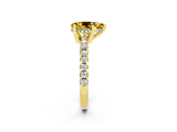 Yellow gold Pear Cut Yellow Sapphire Solitaire Ring with Round  Pavé Band and Four-Prong Setting_38