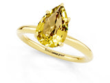 Yellow gold Pear Cut Yellow Sapphire Solitaire Ring with Thin Band and Four-Prong Setting_37