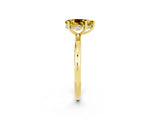 Yellow gold Pear Cut Yellow Sapphire Solitaire Ring with Thin Band and Four-Prong Setting_38