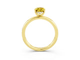 Yellow gold Pear Cut Yellow Sapphire Solitaire Ring with Thin Band and Four-Prong Setting_39