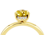 Yellow gold Pear Cut Yellow Sapphire Solitaire Ring with Thin Band and Four-Prong Setting_40