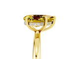 Yellow gold Pear Cut Yellow Sapphire Solitaire Ring with Thin Band and Four-Prong Setting_41