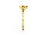 Yellow gold Pear Cut Yellow Sapphire Solitaire Ring with Thin Band and Prong Setting_14