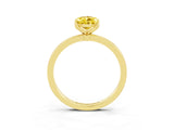 Yellow gold Pear Cut Yellow Sapphire Solitaire Ring with Thin Band and Prong Setting_15