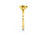 Yellow gold Pear Cut Yellow Sapphire Solitaire Ring with Thin Band and Prong Setting_26