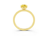 Yellow gold Pear Cut Yellow Sapphire Solitaire Ring with Thin Band and Prong Setting_27