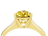 Yellow gold Pear Cut Yellow Sapphire Solitaire Ring with Wide Band and Prong Setting_28