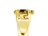 Yellow gold Pear Cut Yellow Sapphire Solitaire Ring with Wide Band and Prong Setting_29