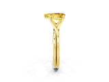 Yellow gold Pear Cut Yellow Sapphire Solitaire Twist Band Prong Setting Ring_86