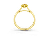 Yellow gold Pear Cut Yellow Sapphire Solitaire Twist Band Prong Setting Ring_87