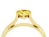 Yellow gold Pear Cut Yellow Sapphire Solitaire Twist Band Prong Setting Ring_88