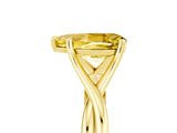 Yellow gold Pear Cut Yellow Sapphire Solitaire Twist Band Prong Setting Ring_89