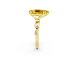 Yellow gold Pear Cut Yellow Sapphire Solitaire Twisted Band with Round  Accents and Prong Setting_14