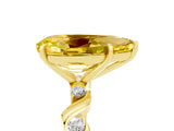Yellow gold Pear Cut Yellow Sapphire Solitaire Twisted Band with Round  Accents and Prong Setting_17