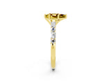 Yellow gold Pear Cut Yellow Sapphire Solitaire with Side Baguettes and Channel Set Band_26