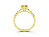 Yellow gold Pear Cut Yellow Sapphire Solitaire with Side Baguettes and Channel Set Band_27