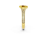 Yellow gold Pear Cut Yellow Sapphire Split Shank Engagement Ring with Pavé Band_26