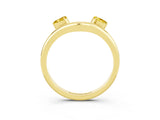 Yellow gold Pear Cut Yellow Sapphire Two-Stone Open Band Ring with Prong Setting_21