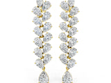 Yellow gold Pear Diamond Cascading Leaf Drop Earrings_20