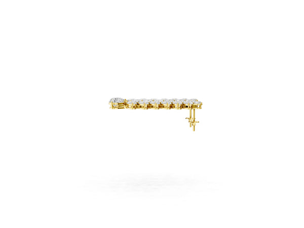 Yellow gold Pear Diamond Cascading Leaf Drop Earrings