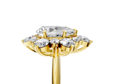 Yellow gold Pear Diamond Cluster Halo Ring with Solitaire Band and Four-Prong Setting_25