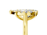 Yellow gold Pear Diamond Cluster Halo Solitaire with Four-Prong Setting_82