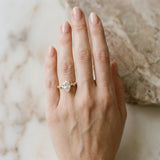 Yellow gold Pear Diamond Cluster Prong-Set Solitaire Ring_12