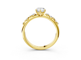 Yellow gold Pear Diamond Cluster Prong-Set Solitaire Ring_49