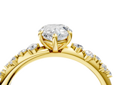 Yellow gold Pear Diamond Cluster Prong-Set Solitaire Ring_50