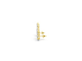 Yellow gold Pear Diamond Curved Cluster Climber Earrings_1