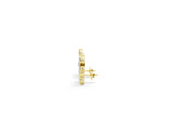 10K Yellow Gold 3.18 Carat E-F VVS-VS Pear Diamond Curved Cluster Climber Earrings