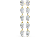 10K Yellow Gold 1.67 Carat E-F VVS-VS Pear Diamond Dangle Earrings with Pear Diamond Accents