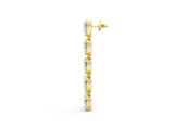 10K Yellow Gold 1.67 Carat E-F VVS-VS Pear Diamond Dangle Earrings with Pear Diamond Accents