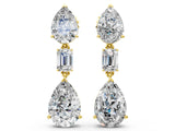 Yellow gold Pear Diamond Drop Earrings with Emerald and Pear Lab Grown Diamond Accents_52
