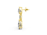Yellow gold Pear Diamond Drop Earrings with Emerald and Pear Lab Grown Diamond Accents_53