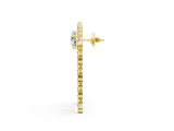 Yellow gold Pear Diamond Drop Earrings with Trilliant Diamond Cascades_1