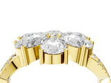 Yellow gold Pear Diamond Floral Ring with Round Diamond Accents_4