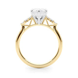 14K Yellow Gold 2.05 Carat D VVS2 Pear Diamond Floral Side Stone Solitaire with Marquise Accents and Four-Prong Setting
