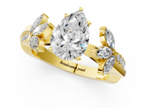 Yellow gold Pear Diamond Floral Vine Solitaire Engagement Ring_25