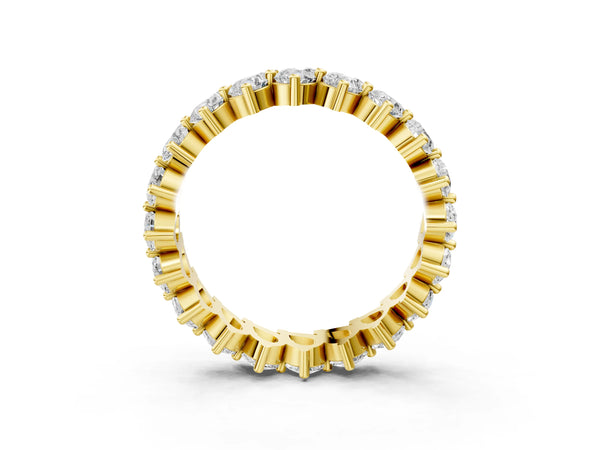 Yellow gold Pear Diamond Full Eternity Band with Shared Prong Setting