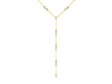 Yellow gold Pear Diamond Lariat Necklace with Station Accents
