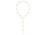 Yellow gold Pear Diamond Lariat Necklace with Station Accents_1