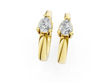 Yellow gold Pear Diamond Mini Huggie Hoop Earrings_45