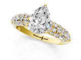 Yellow gold Pear Diamond Pavé Band Solitaire Ring with Four-Prong Setting_50