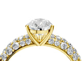 Yellow gold Pear Diamond Pavé Band Solitaire Ring with Four-Prong Setting_53