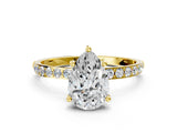 Yellow gold Pear Diamond Pavé Band with Six-Prong Setting_46