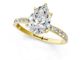 Yellow gold Pear Diamond Pavé Band with Six-Prong Setting_47