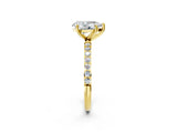Yellow gold Pear Diamond Pavé Band with Six-Prong Setting_48